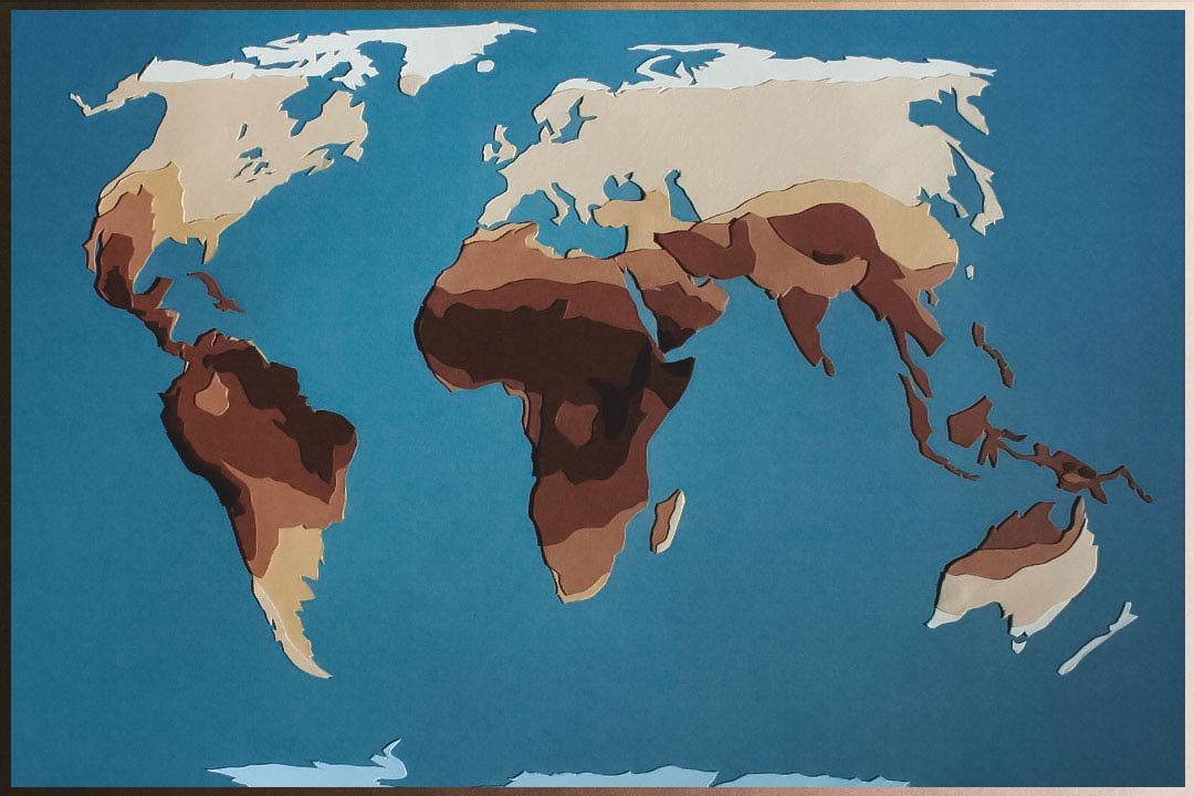 test Artist rendering of a global map