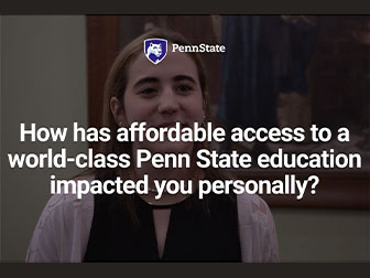 State funding allows Penn State to offer an in-state tuition discount that saves the average Pennsylvania resident $13,000 per year. For student Nora O’Toole, attending Penn State wouldn’t have been possible without the affordability of in state tuition