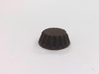 A piece of chocolate on a table